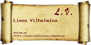 Liess Vilhelmina névjegykártya